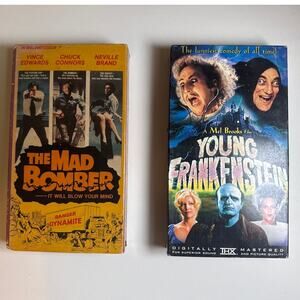 Vintage VHS Cult Classics Young Frankenstein Mad Bomber Lot Halloween Decor